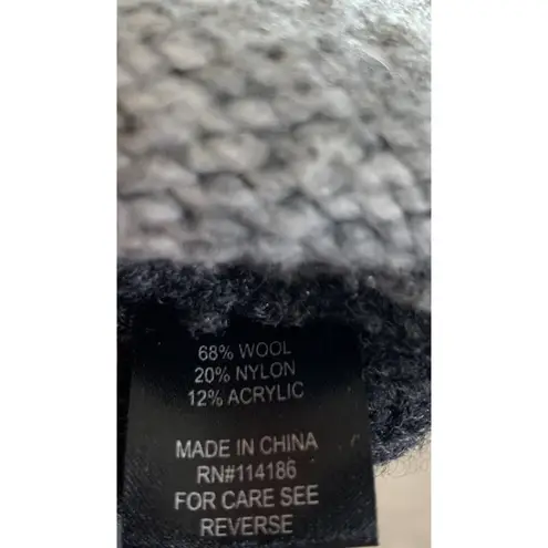 Catherine Malandrino Womens Grey Color Block Wool Sweater Large Boat Neck Cozy