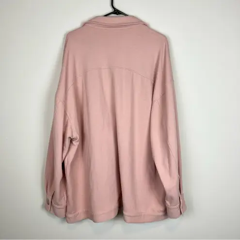 NAP Loungewear Pink Oversized Casual Shirt Jacket Shacket Size Medium