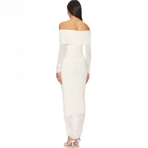 BUMPSUIT NEW Off The Shoulder Soft Mesh Maternity Dress in Ivory