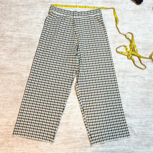 Marled Women’s XL Green Brown Houndstooth Plaid Jacket Pants Set Wide Leg Retro