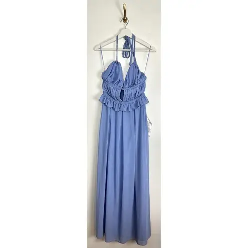 Dress the Population Athena Halter Neck Gown in Periwinkle Size Small