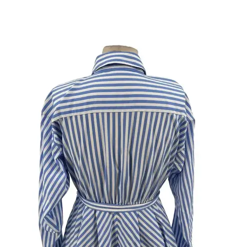 Brooks Brothers Red Fleece Blue White Striped Long Sleeve Shirtdress Size 2