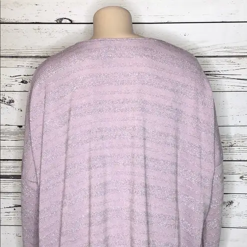Bisou Bisou NWT XL Purple Stripe Oversized Sweater