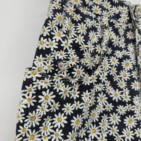 Steel Vintage Daisy Print Floral 80s Cotton Shorts Size 5 Juniors Blue