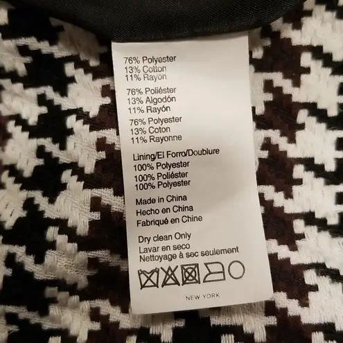 Derek Lam đź’• COLLECTIVEđź’• Houndstooth Bell Sleeve Coat Black White Brown 50 NWOT