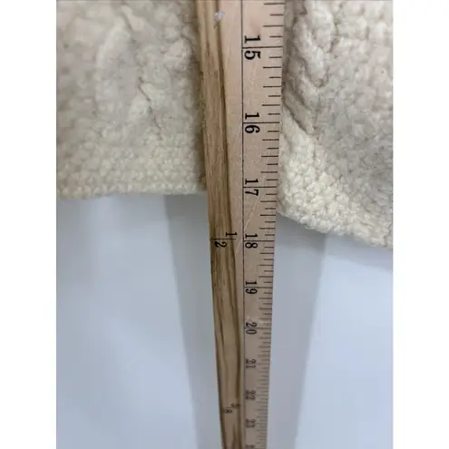 Paul James 100% Wool Cropped Jacket Cardigan Womens Sweater S Ivory Cable Knit *