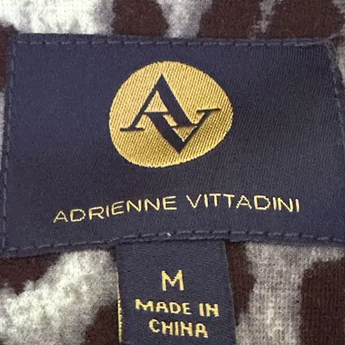 Adrienne Vittadini Black Gray White Animal Print 2 Button Jacket Sz MM Lined.