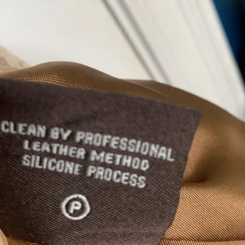 Chi by Falchi Collarless Snake Print Tan Cream Leather Jacket NWOT Plus Size 1X