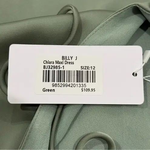 Billy J Chiara Maxi Dress Satin Halter Lace Up Open Back Green Size 8 Bridesmaid