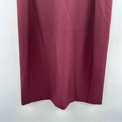 MM.LaFleur Annie V Neck Sleeveless Sheath Dress in Claret Burgundy Sz 4