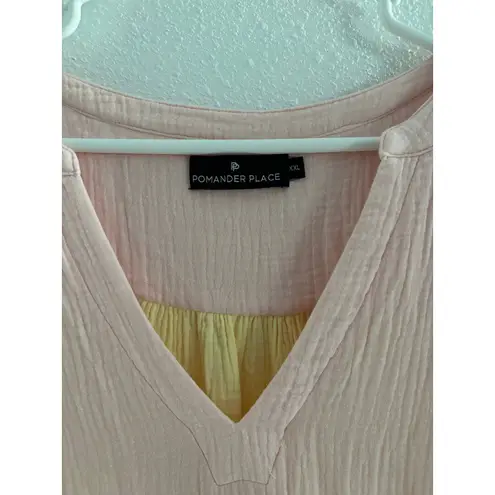 Pomander Place Kenzo Dress Womens Pastel 2XL Tiered Mini Preppy Beachy Coastal Pink Size XXL