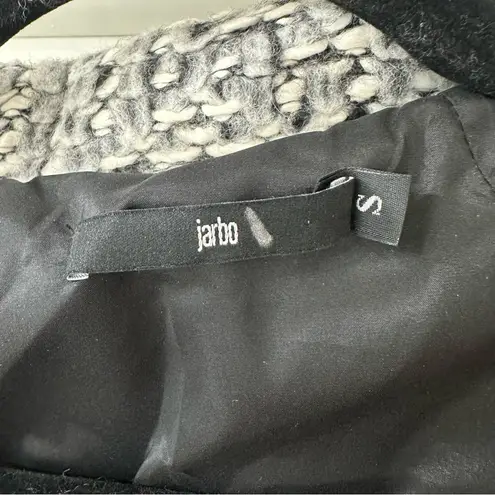 Jarbo Black & Gray Cropped Tweed Blazer Jacket, Size S