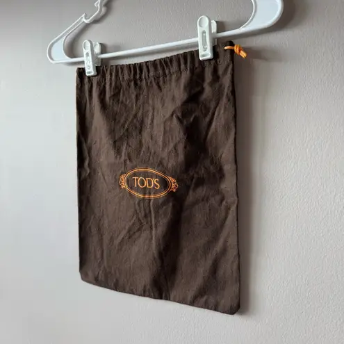 Tod’s Brown and Orange Drawstring Dustbag 12” X 15” Brown