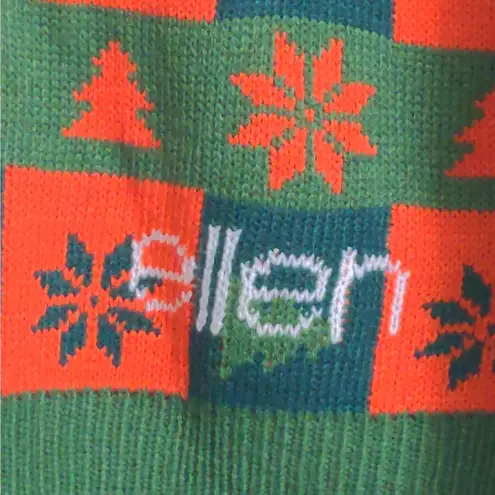 Ugly Christmas Sweater Ellen Degeneres Reindeer Pullover Women's L Red Green New
