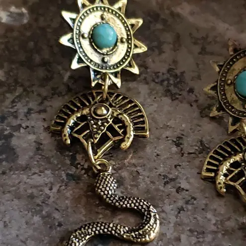 Free People New! Artisan Goddess Snake Earrings