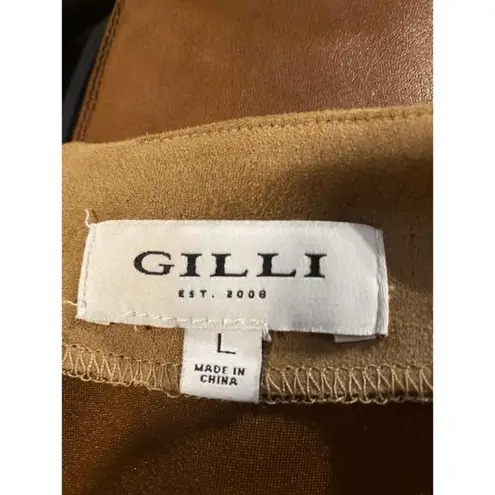 Gili Faux Suede Skirt Tan Size L