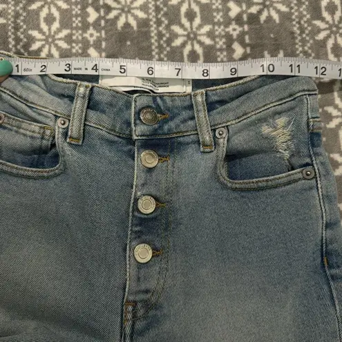 IRO New Experience Slim High Rise Jeans Button Fly Skinny Leg Light Wash Size 24