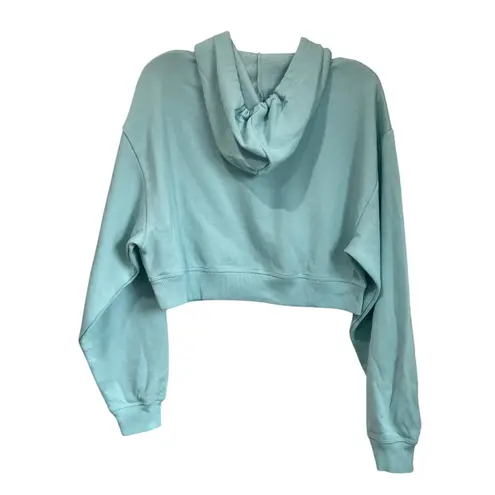 PINK Victoria’s Secret Hoodie XS NWT Mint Blue Crop Script Logo Sweatshirt