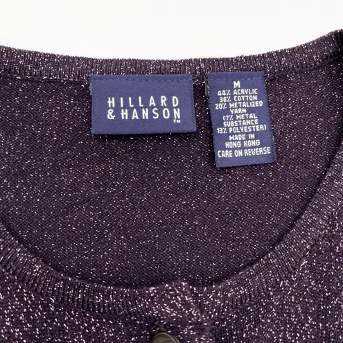 Hillard & Hanson VTG Womens Cardigan Sweater Medium Glitter Y2K Fairy Grunge 90s