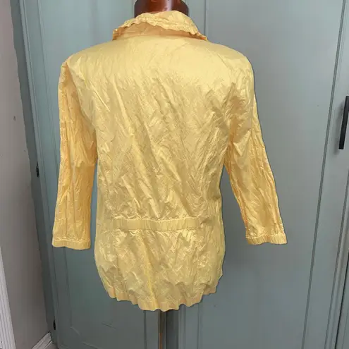 Zenergy Chicos Sz 2 Large Butter Yellow Casual Light Jacket Athleisure Coastal