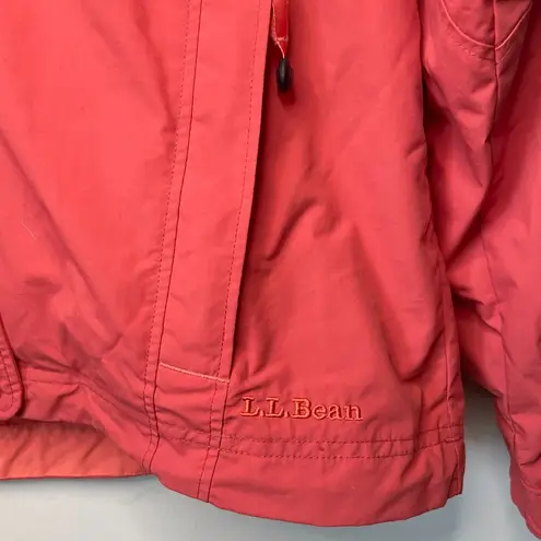 L.L.Bean  Coral Orange Rain Jacket Size Medium Weather Channel Exclusive Vintage