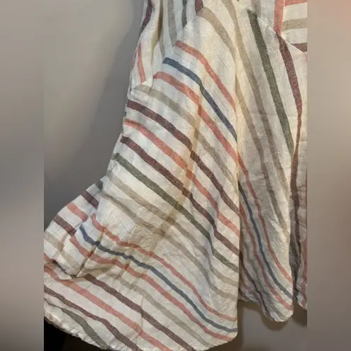 Hunter Bell Jordan Striped Contrast Flare Printed Knee Midi Skirt size 12