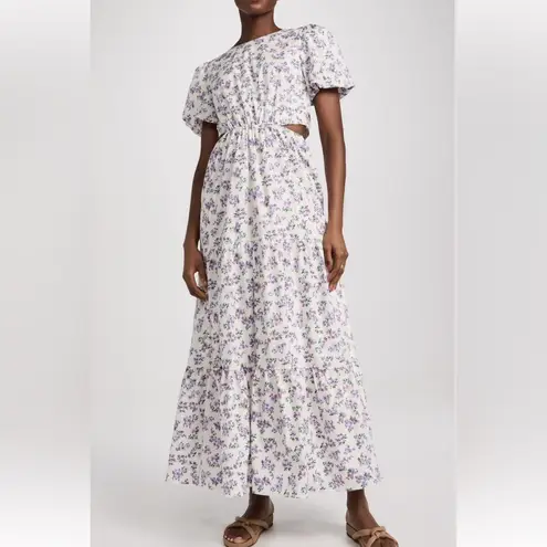 WAYF Plaza Cutout Puff Sleeve Maxi Dress