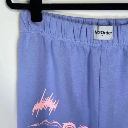 NGOrder Womens Sweatpants Purple Pink Graphic Speed Demon Racing Fleece Sz Large