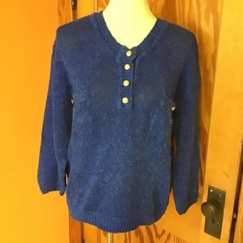 Vintage 90s bright blue sweater Size L