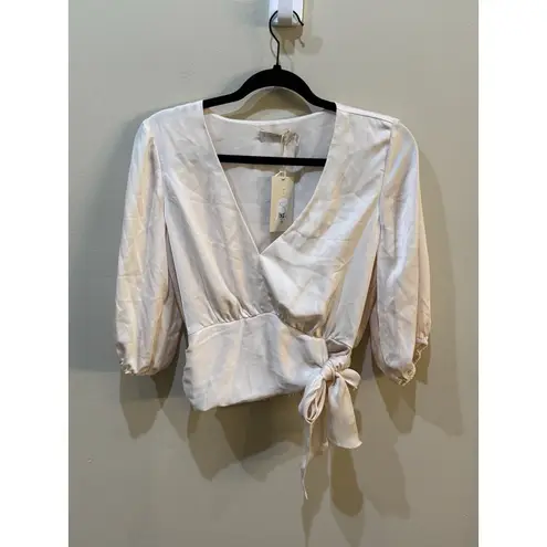 Ramy Brook Womens Smocked Balloon Sleeve V Neck Self Tie Waist Wear To Work Top