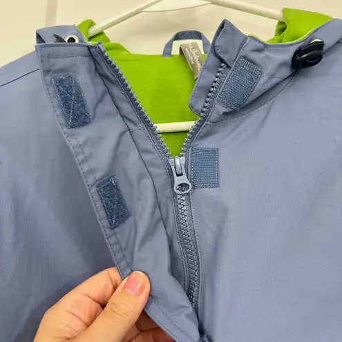 Hanna Andersson XS Blue, Lime Green Unisex Windbreaker Hooded Rain Jacket Blue
