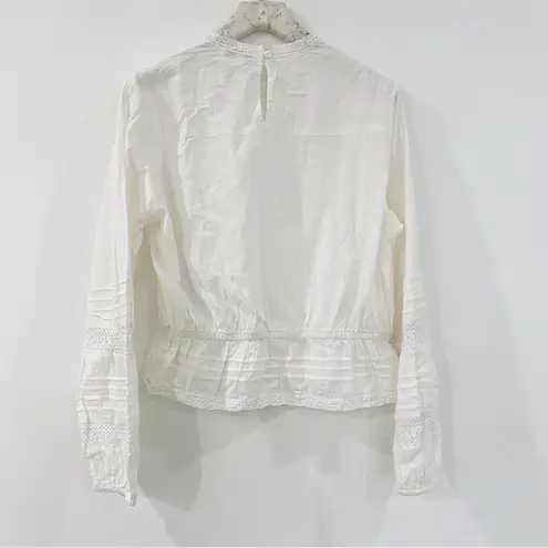 Marea 100% cotton Victorian blouse in off
