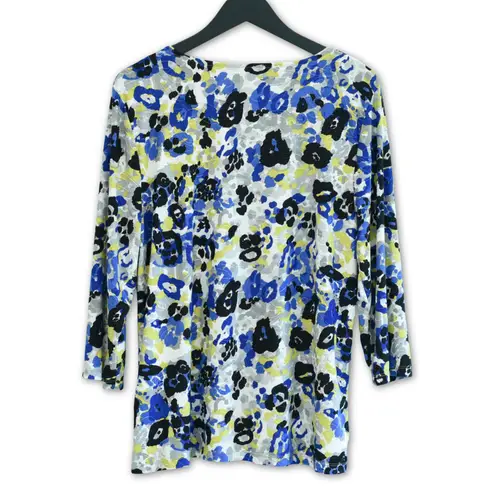 JM Collection 3/4 Sleeve Blouse Women XL Abstract Print Business Casual Top
