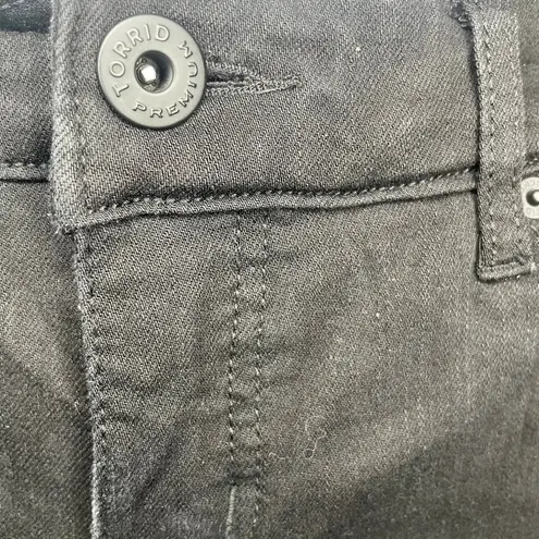 Torrid  Premium Size 10S Stretch Black Stiletto Lace Raw Hem Ankle Skinny Jeans