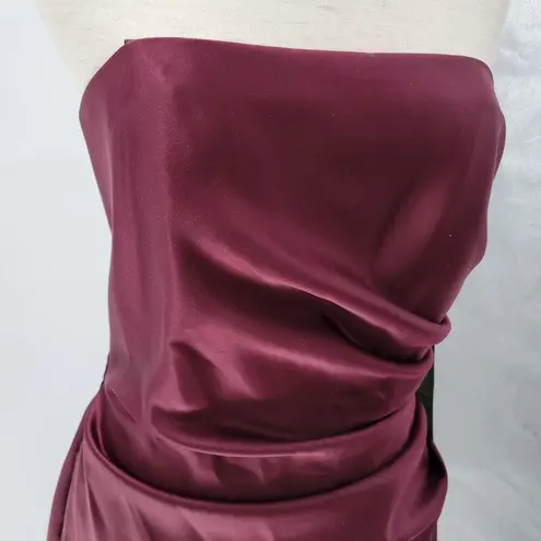 VTG Urban Girl Nites Prom Dress 13/14 Red Satin Faux Wrap Toile Formal Gown Purple