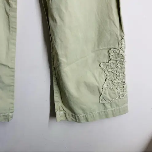 prAna  Organic Cotton Embroidered Crop Pants Light Green size XS