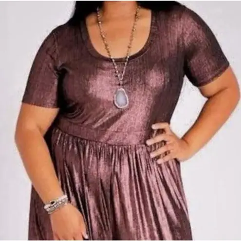 A Beautiful Soul by metallic shimmer wide leg jumpsuit, size B, size 18/20 Brown