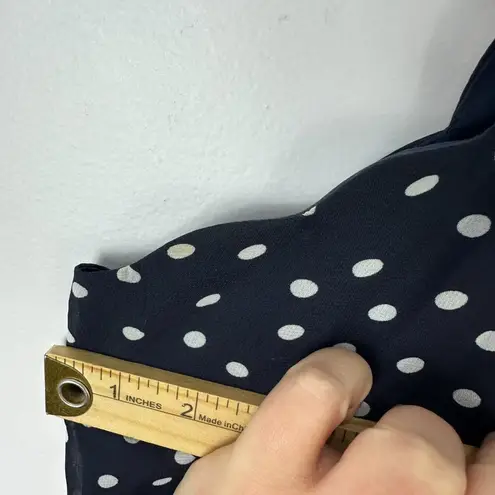 A Byer Dress Women M Polka Dot Sleeveless Navy Scallop Hem Cottagecore Retro De