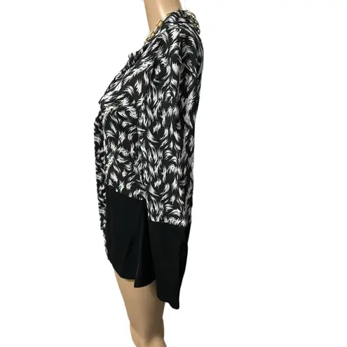 Derek Lam  10 CROSBY Designer Feather Two Tone Top Lightweight Blouse Sz US 0 XS