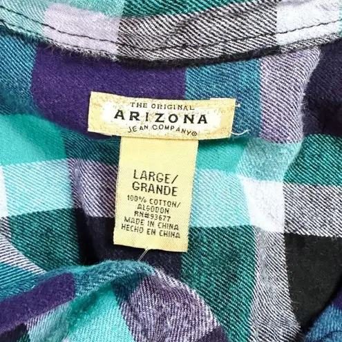 Arizona Jeans Arizona Jean Co. Blue Plaid Button Down Flannel