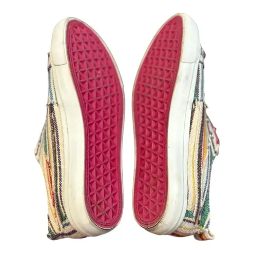 Corkys Babalu Slip On Sneakers Colorful Striped Casual Shoes Women Size 9 Tan