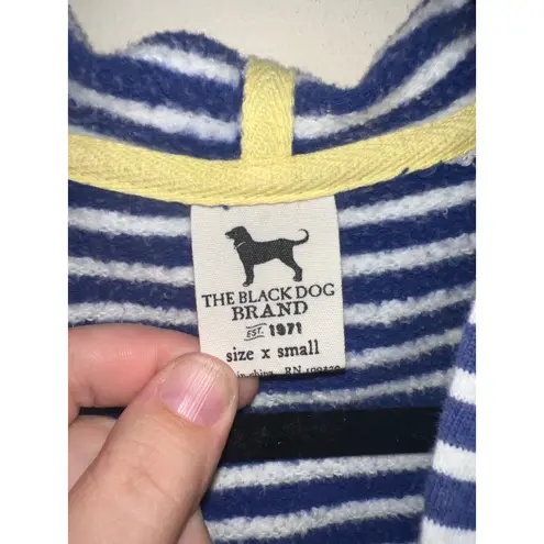 The Black Dog Brand Striped Zip Hoodie Blue White XS EUC