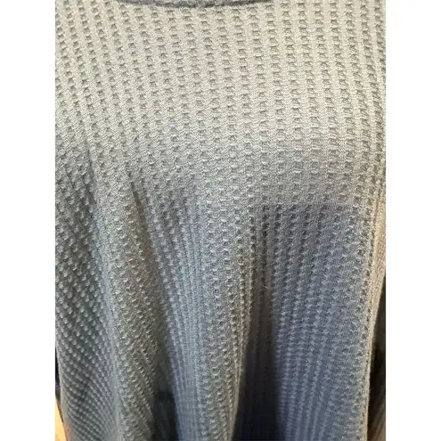 Sun & Shadow Women's Blue Waffle Knit Long Sleeve Top Size S