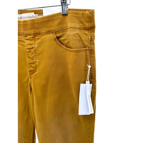 Soft Surroundings The Ultimate Pull On Straight Leg Jeans Mustard Yellow Size M