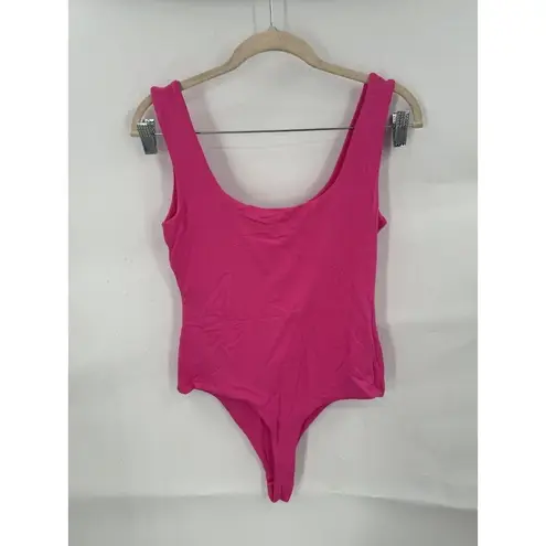 Naked Wardrobe  Bodysuit Women L Pink Sleeveless Barbiecore Preppy Festival NEW