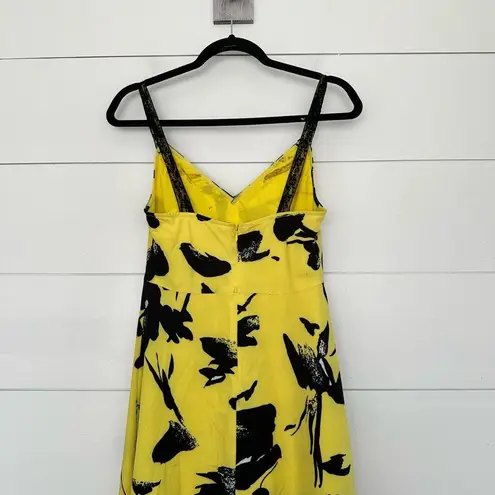 Jason Wu Women’s 4 Yellow Black Floral Midi Dress