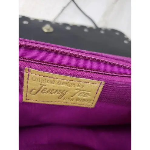 Jenny Tee Solid Black Embellished Shoulder Bag Women's Purse