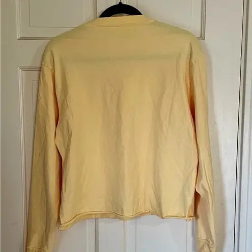 Brandy Melville  One Size T-Shirt John Galt Camila Yellow Honey Crop Long Sleeve