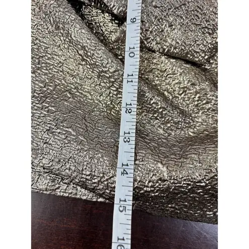 MNG Casual Metallic Textured Mini Skirt with Bow Detail Women's Size XS Gold