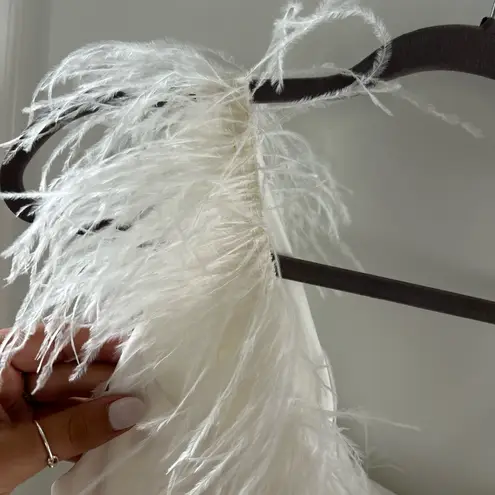 Mac Duggal Cocktail Feather-Trimmed One-Shoulder Dress